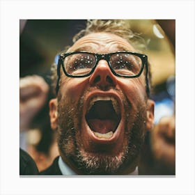 Man Shouting At Crowd Canvas Print