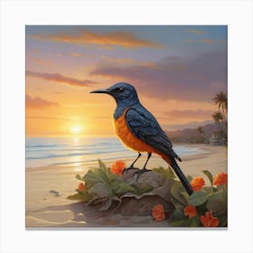 Bird On The Beach Canvas Print