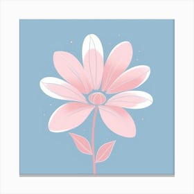 A White And Pink Flower In Minimalist Style Square Composition 434 Canvas Print