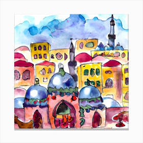Watercolor Of A City 1 Canvas Print