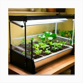 Images Of Indoor Mini Greenhouse On A Countertop (3) Canvas Print