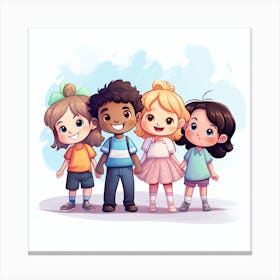 Kids In A Group Canvas Print