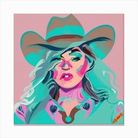 Woman In A Cowboy Hat Canvas Print