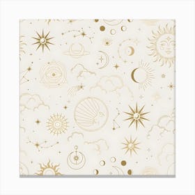 Gold Starry Sky Canvas Print