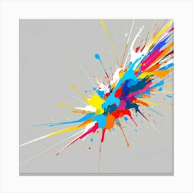 Colorful Splashes Abstract Art Print 0 Canvas Print