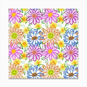 Bloom Flora Pattern Printing Canvas Print