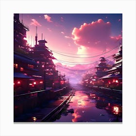 Japanese City Canvas Print