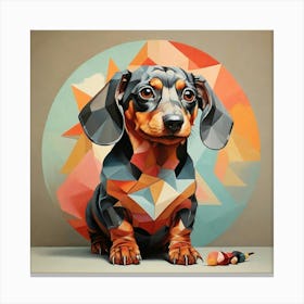 Geometric Art Dachshund Canvas Print