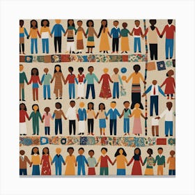 People Holding Hands Canvas Print