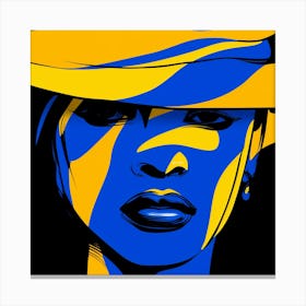 Blue And Yellow Hat Canvas Print