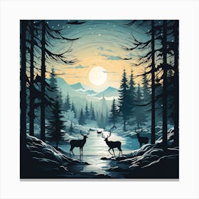 Deer In The Forest 9 Canvas Print