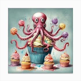 Octopus Cupcake Canvas Print