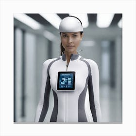 Woman In A Futuristic Suit Canvas Print