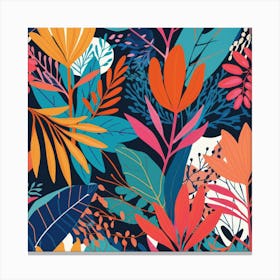 Tropical Leaves Seamless Pattern Canvas Print