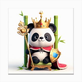 Panda Bear King Canvas Print