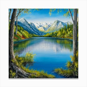 Lake In The Mountains 20 Canvas Print