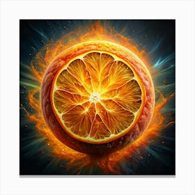 Flaming Orange Slice Canvas Print