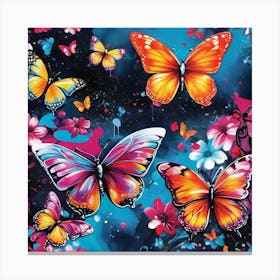 Butterflies In The Sky 18 Canvas Print