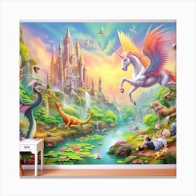 Fairytale Castle Wall Mural Canvas Print