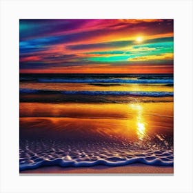 Colorful Sunset On The Beach Canvas Print