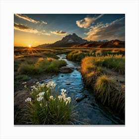 Sunset In Chile Canvas Print