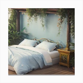 Blue Bedroom Canvas Print