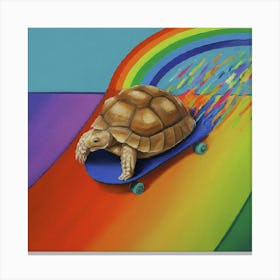 Turtle On A Skateboard Canvas Print