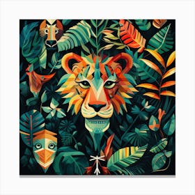 Lion In The Jungle 14 Canvas Print