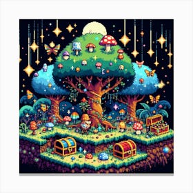 8-bit enchanted forest 3 Canvas Print