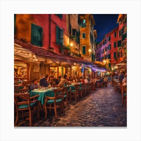 Florence, Italy At Night Canvas Print