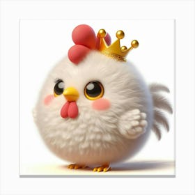 Cute Chicken With Crown 1 Canvas Print