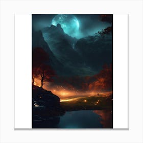 Moonlight In The Mountains 2 Canvas Print