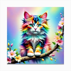 Rainbow Kitten Canvas Print