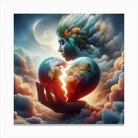 Earth In The Hands Of A Woman 4 Canvas Print