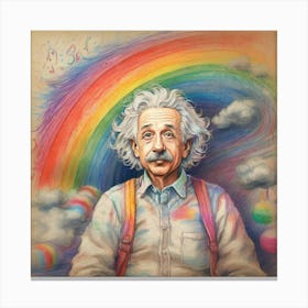 Rainbow Albert Einstein 2 Canvas Print