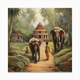 Elephants In The Forest Canvas Print