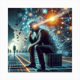 Man In A Futuristic World Canvas Print