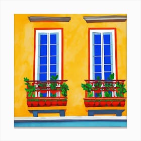 Window Lisbon Portugal In The Style Of Matisse Art Print French Balconies Canvas Print