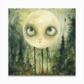 Moon In The Forest 3 Canvas Print