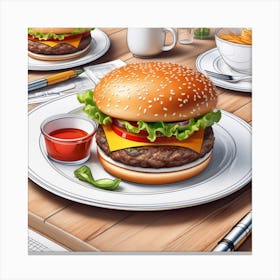 Burgers And Fries 7 Canvas Print