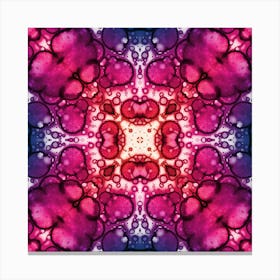 Watercolor Abstraction Pink And Blue Flower 2 Canvas Print