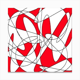 Abstract Red And White Canvas Print