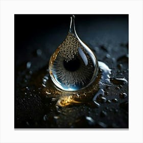 Firefly Hyper Realistic Close Up Of A Tear On Dark Background 79730 (2) Canvas Print