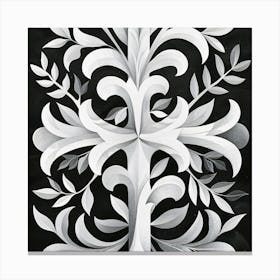 Cross With Leaves Canvas Print