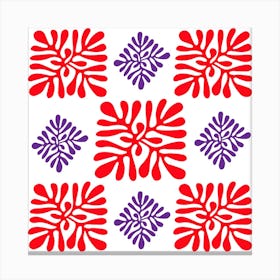 Red And Purple Floral Pattern Canvas Print