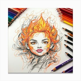 Fire Girl 1 Canvas Print