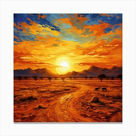 Sunset In The Desert 4 Canvas Print