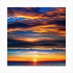 Sunset Over The Ocean 118 Canvas Print