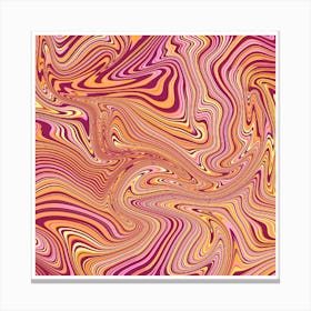 Minimalist Playful Liquid Marble Pattern Art pink Canvas Print