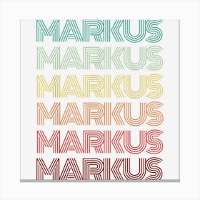 First Name Markus German Boy Retro Birthday Nametag Canvas Print